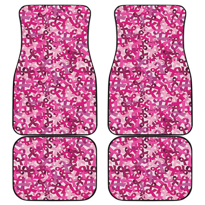 Breast Cancer Awareness Symbol Print Front and Back Car Floor Mats