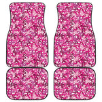 Breast Cancer Awareness Symbol Print Front and Back Car Floor Mats