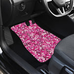 Breast Cancer Awareness Symbol Print Front and Back Car Floor Mats