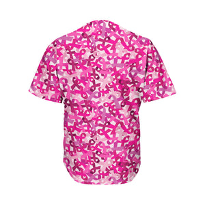 Breast Cancer Awareness Symbol Print Men's Baseball Jersey