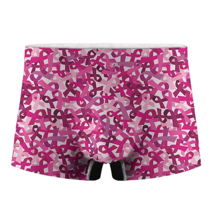 Breast Cancer Awareness Symbol Print Men's Boxer Briefs