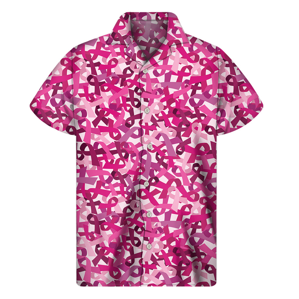Breast Cancer Awareness Symbol Print Men's Short Sleeve Shirt