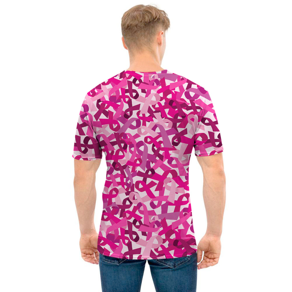 Breast Cancer Awareness Symbol Print Men's T-Shirt