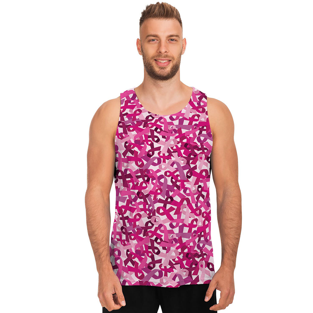 Breast Cancer Awareness Symbol Print Men's Tank Top