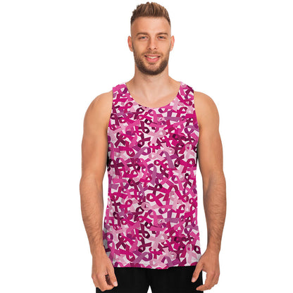 Breast Cancer Awareness Symbol Print Men's Tank Top