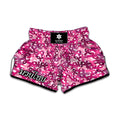 Breast Cancer Awareness Symbol Print Muay Thai Boxing Shorts