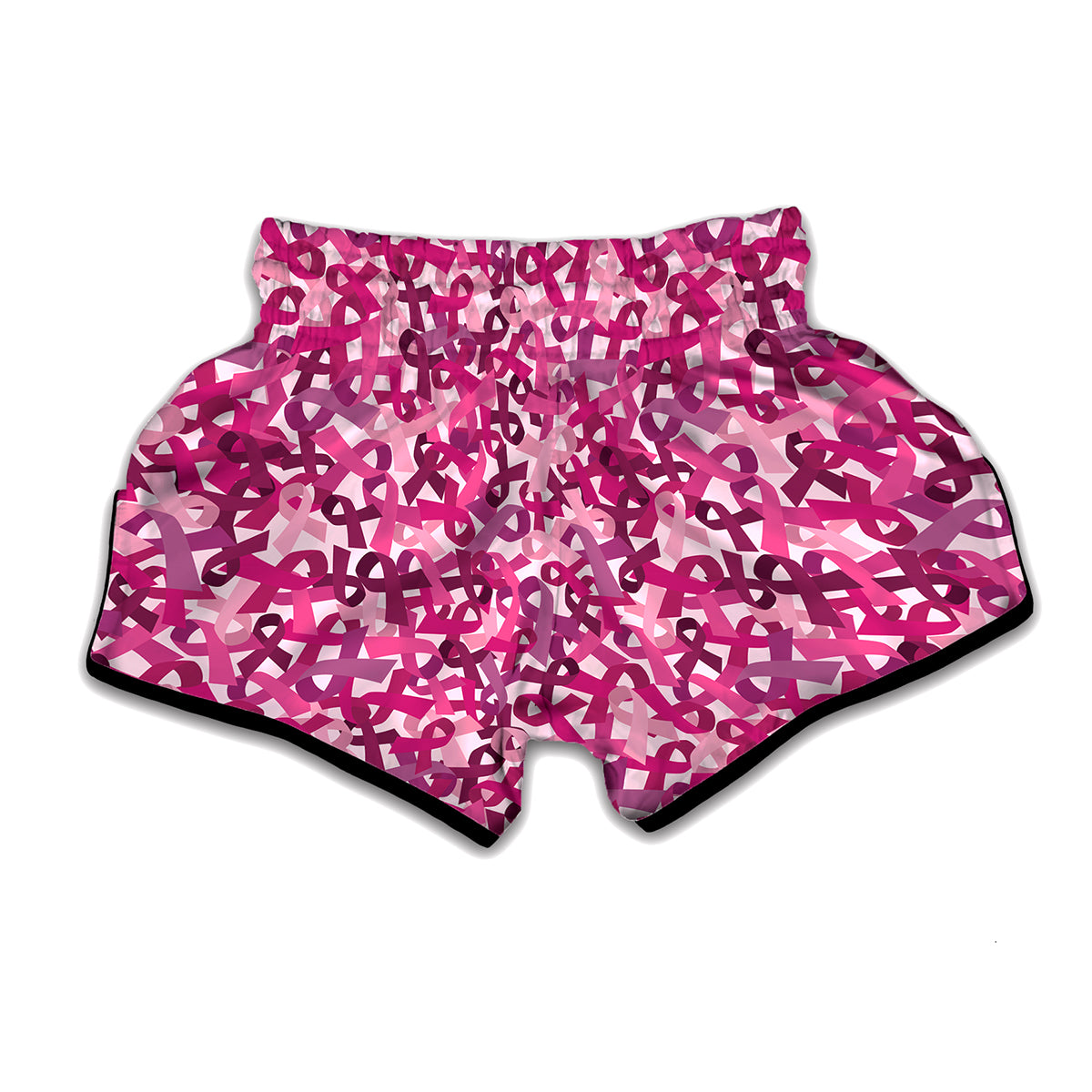 Breast Cancer Awareness Symbol Print Muay Thai Boxing Shorts