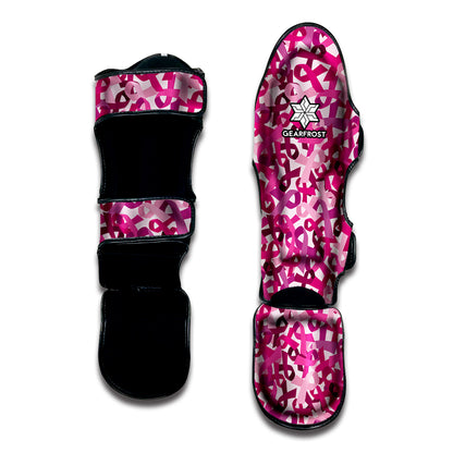 Breast Cancer Awareness Symbol Print Muay Thai Shin Guard