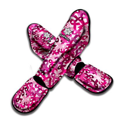 Breast Cancer Awareness Symbol Print Muay Thai Shin Guard