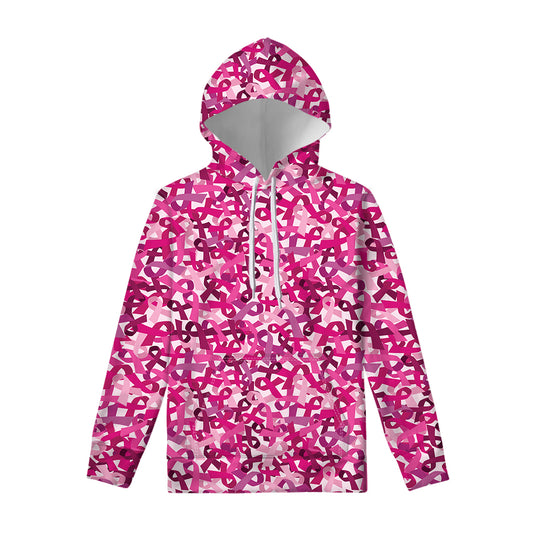 Breast Cancer Awareness Symbol Print Pullover Hoodie