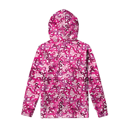 Breast Cancer Awareness Symbol Print Pullover Hoodie
