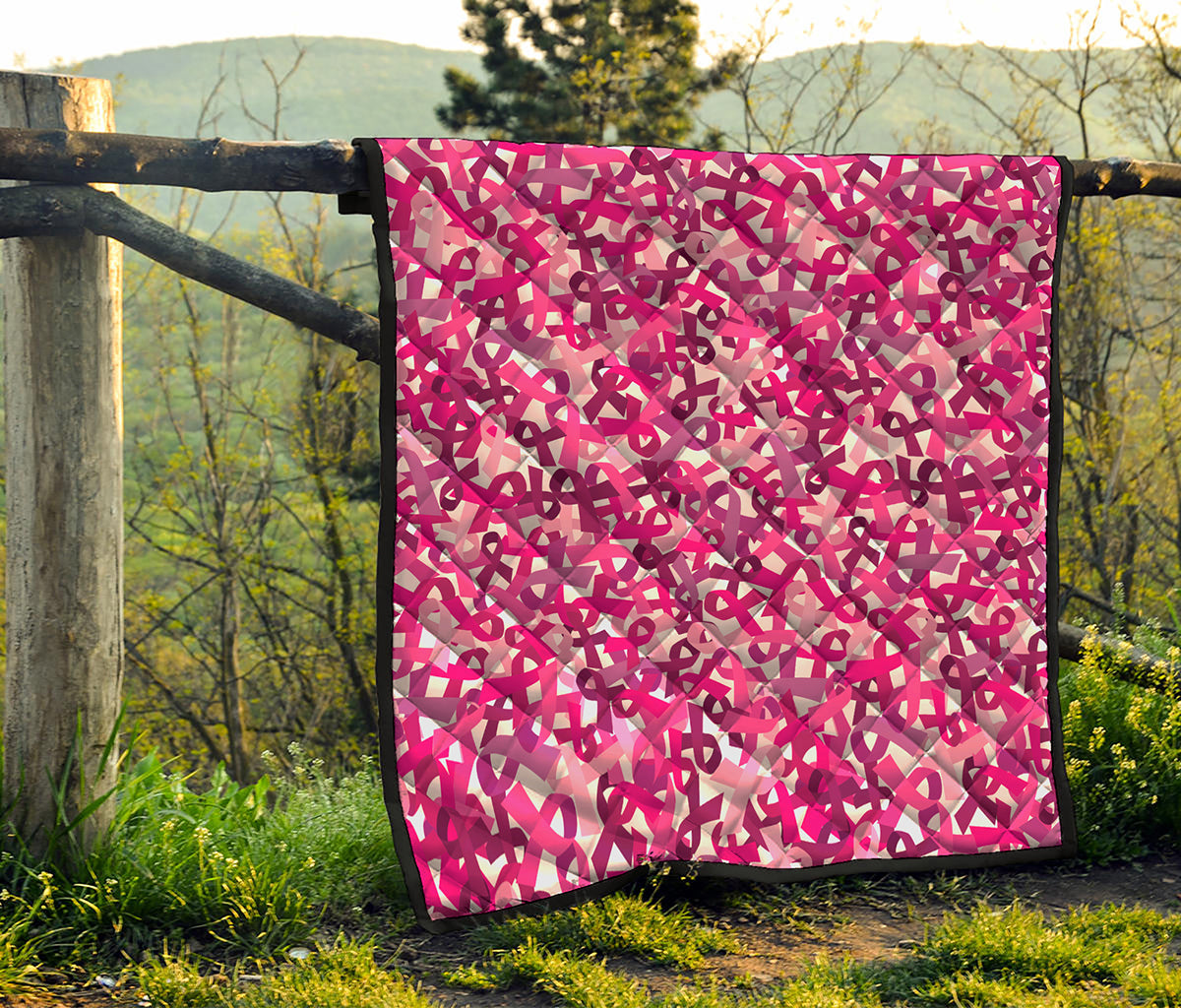 Breast Cancer Awareness Symbol Print Quilt