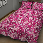Breast Cancer Awareness Symbol Print Quilt Bed Set