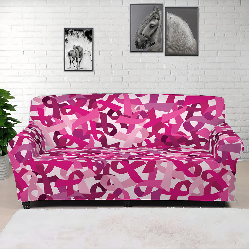 Breast Cancer Awareness Symbol Print Sofa Cover