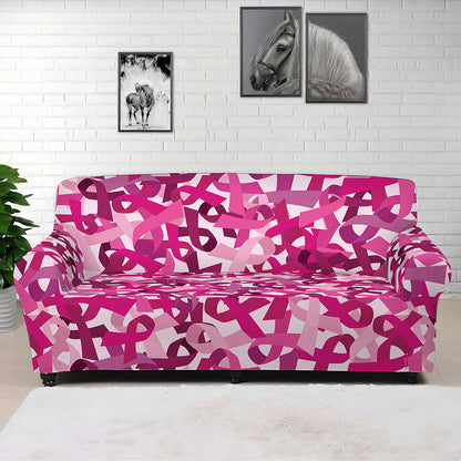 Breast Cancer Awareness Symbol Print Sofa Cover