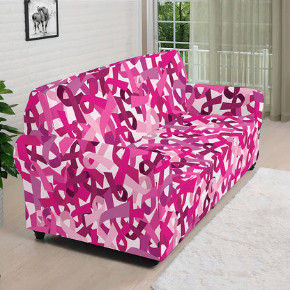 Breast Cancer Awareness Symbol Print Sofa Cover