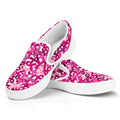 Breast Cancer Awareness Symbol Print White Slip On Sneakers