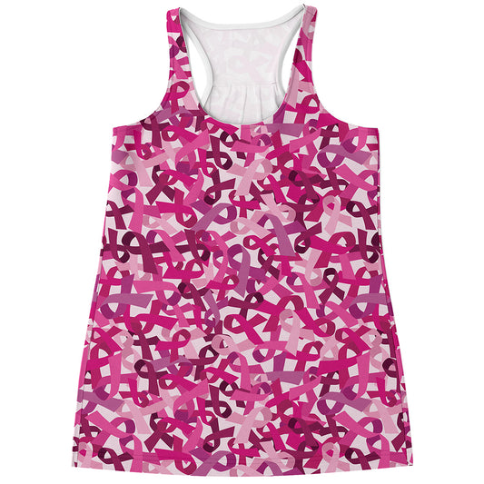 Breast Cancer Awareness Symbol Print Women's Racerback Tank Top