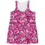 Breast Cancer Awareness Symbol Print Women's Racerback Tank Top