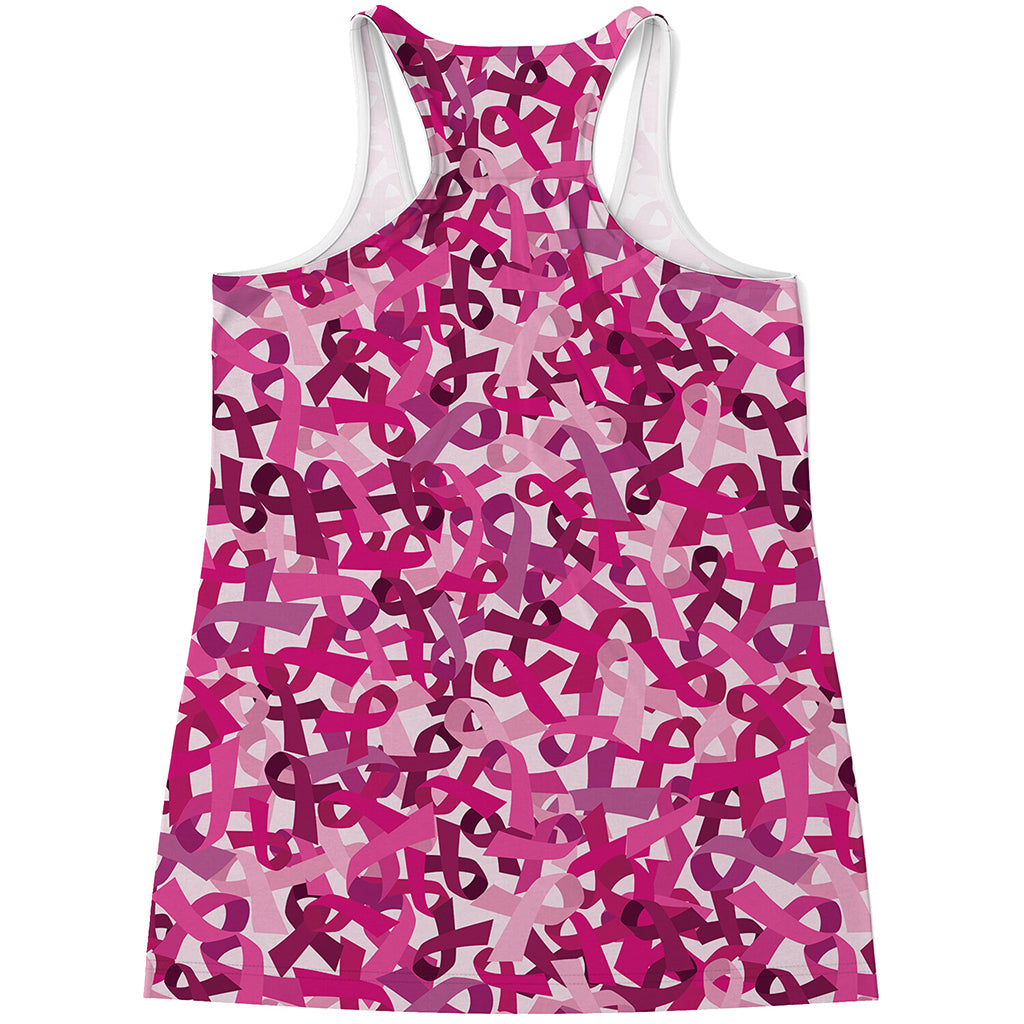 Breast Cancer Awareness Symbol Print Women's Racerback Tank Top