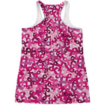 Breast Cancer Awareness Symbol Print Women's Racerback Tank Top