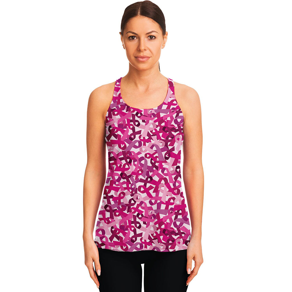 Breast Cancer Awareness Symbol Print Women's Racerback Tank Top