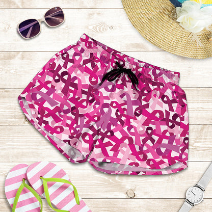 Breast Cancer Awareness Symbol Print Women's Shorts