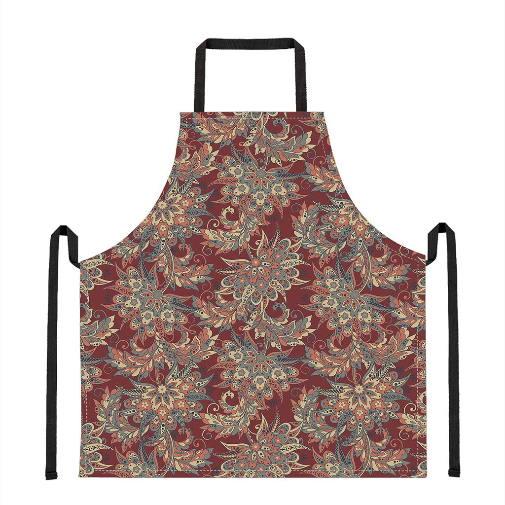 Brick Floral Bohemian Pattern Print Apron