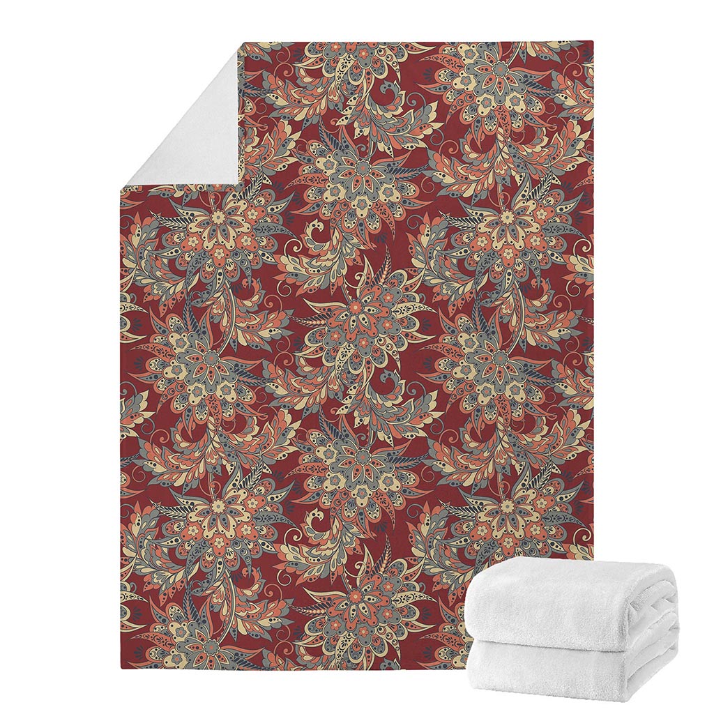Brick Floral Bohemian Pattern Print Blanket