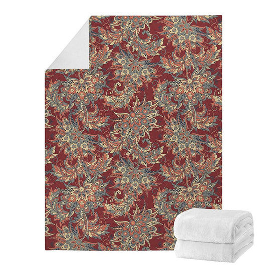 Brick Floral Bohemian Pattern Print Blanket