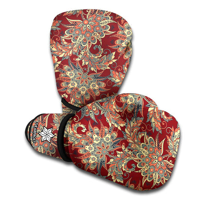 Brick Floral Bohemian Pattern Print Boxing Gloves