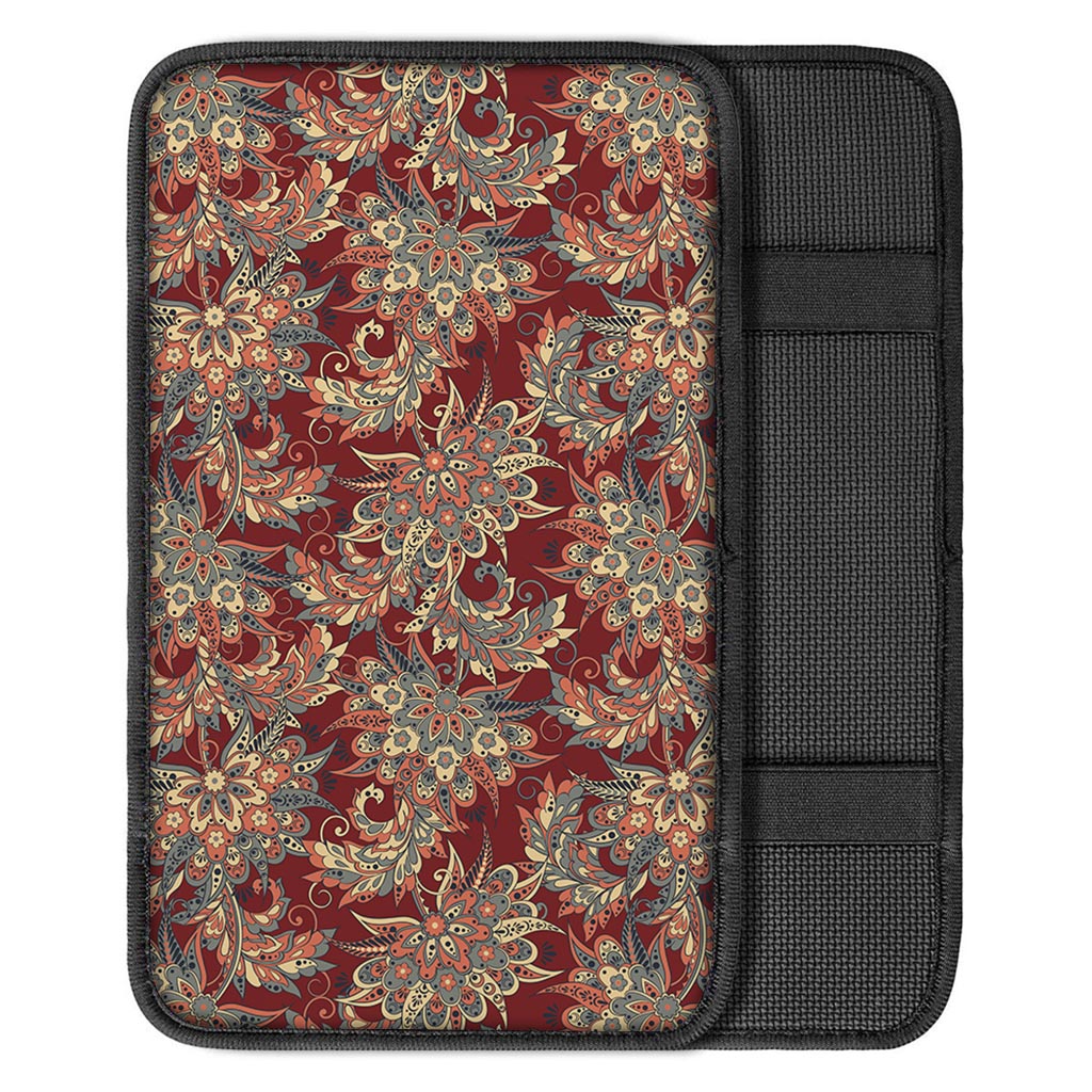 Brick Floral Bohemian Pattern Print Car Center Console Cover