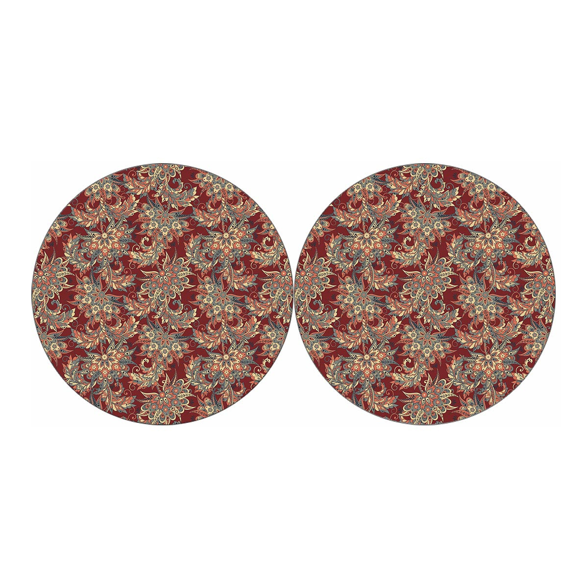 Brick Floral Bohemian Pattern Print Car Coasters