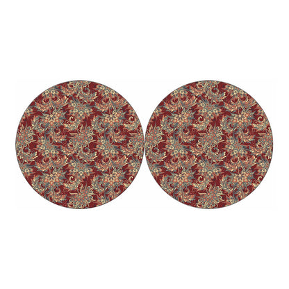 Brick Floral Bohemian Pattern Print Car Coasters