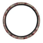 Brick Floral Bohemian Pattern Print Car Steering Wheel Cover
