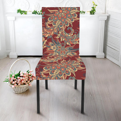 Brick Floral Bohemian Pattern Print Dining Chair Slipcover