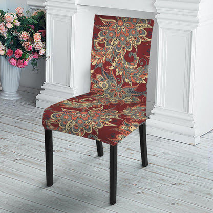Brick Floral Bohemian Pattern Print Dining Chair Slipcover