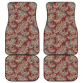 Brick Floral Bohemian Pattern Print Front and Back Car Floor Mats