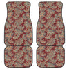 Brick Floral Bohemian Pattern Print Front and Back Car Floor Mats