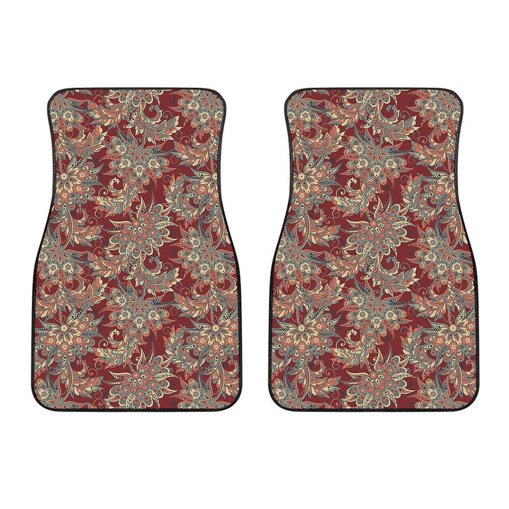 Brick Floral Bohemian Pattern Print Front Car Floor Mats
