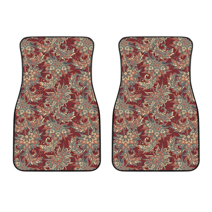 Brick Floral Bohemian Pattern Print Front Car Floor Mats