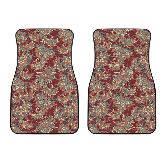 Brick Floral Bohemian Pattern Print Front Car Floor Mats