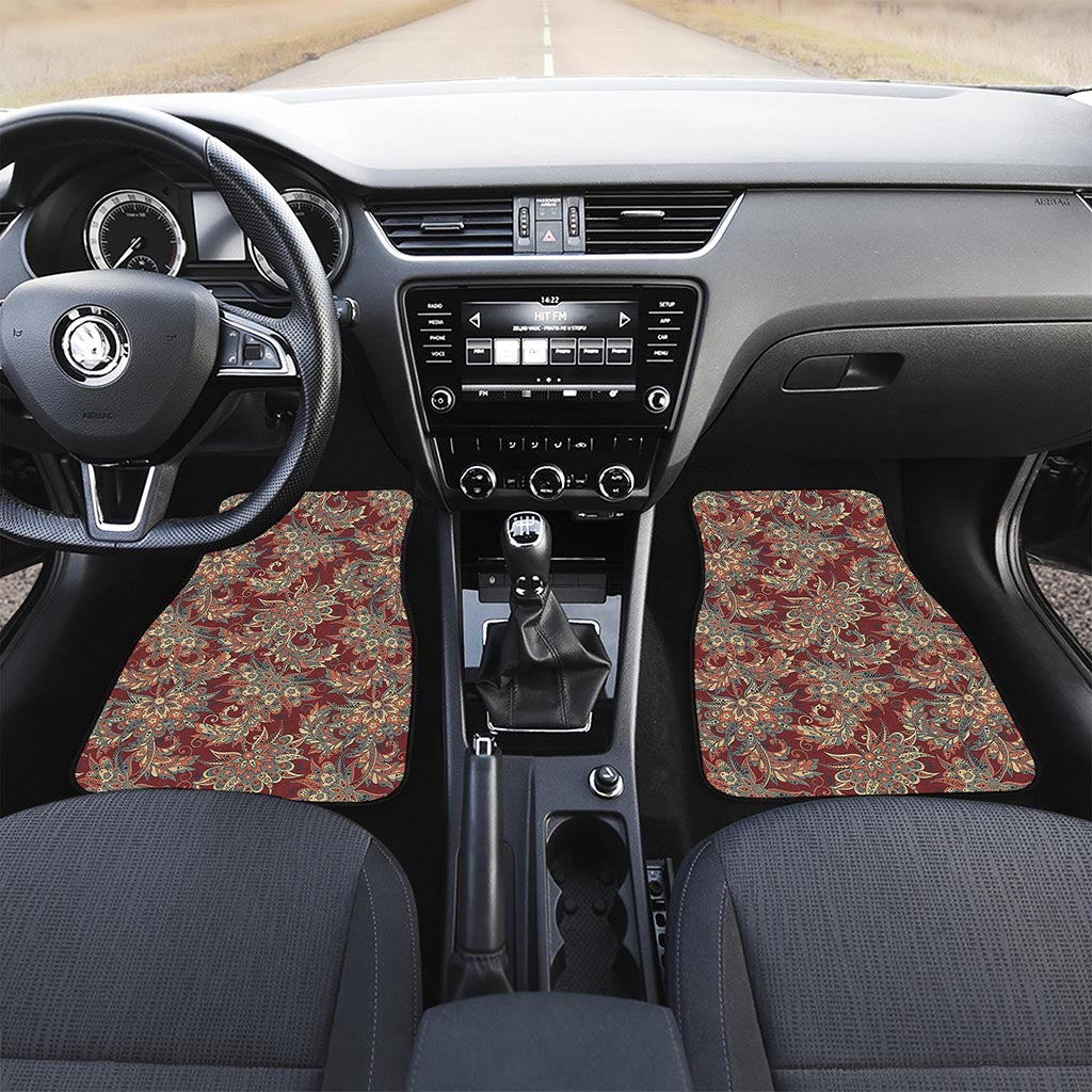 Brick Floral Bohemian Pattern Print Front Car Floor Mats