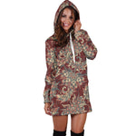 Brick Floral Bohemian Pattern Print Hoodie Dress GearFrost
