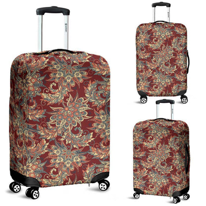 Brick Floral Bohemian Pattern Print Luggage Cover GearFrost