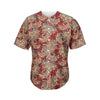 Brick Floral Bohemian Pattern Print Men's Baseball Jersey