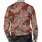 Brick Floral Bohemian Pattern Print Men's Crewneck Sweatshirt GearFrost