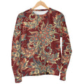 Brick Floral Bohemian Pattern Print Men's Crewneck Sweatshirt