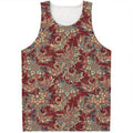 Brick Floral Bohemian Pattern Print Men's Tank Top