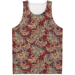Brick Floral Bohemian Pattern Print Men's Tank Top